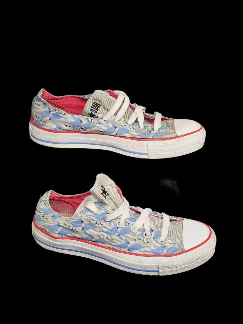 Rare Converse All Star Low Top Cardinal Bluejays Striped Baseball Sneakers - Picture 7 of 7